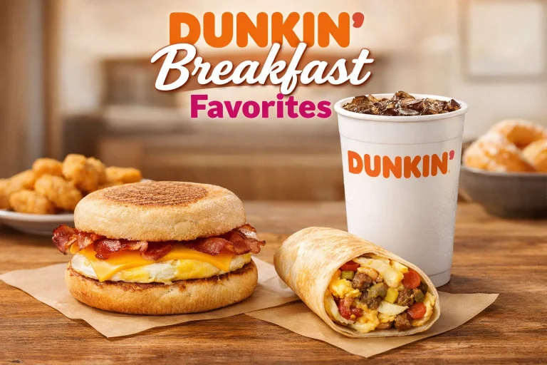 Dunkin Donuts Breakfast menu with prices