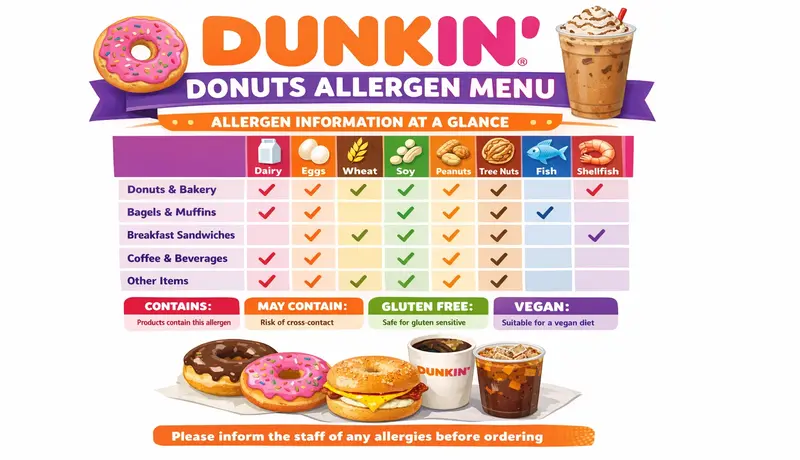 Dunkin Donuts Allergen Menu