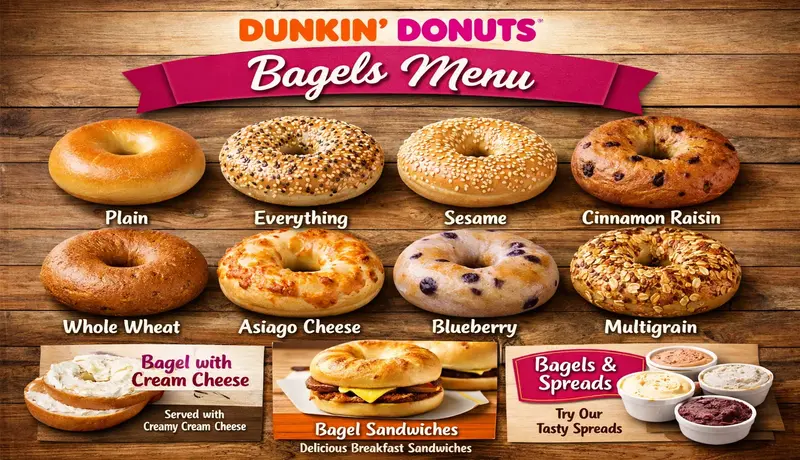 Dunkin Donuts Bagels menu