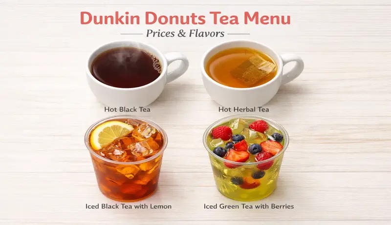 Dunkin Donuts Tea Menu hot and iced 1