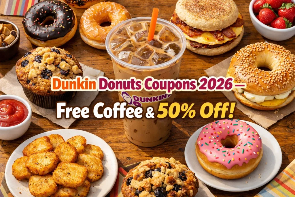 Active Dunkin Donuts Coupons & Promo Codes– Free Coffee & 50% Off 1 Active Dunkin Donuts Coupons 2026