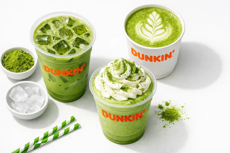 Dunkin Matcha Latte hot iced and frozen