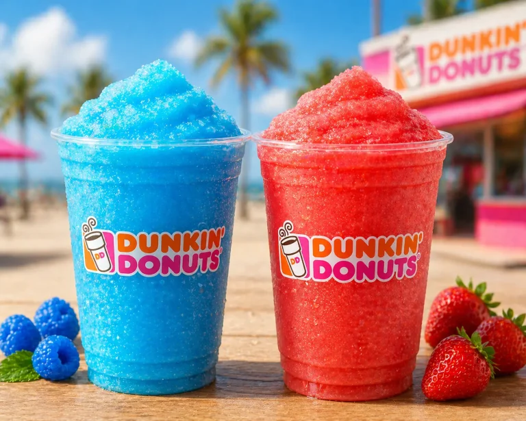 Frozen drinks dunkin donuts coolatta blue raspberry and strawberry flavors