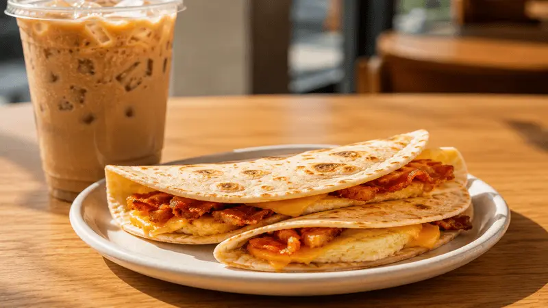 Dunkin wake up wraps with iced coffee