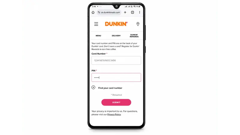tap on submit