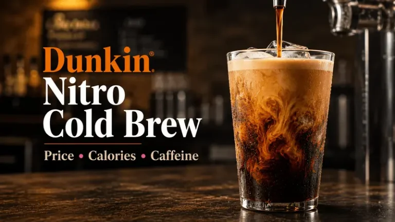 Dunkin Nitro Cold Brew showing its smooth nitrogen cascade and creamy texture