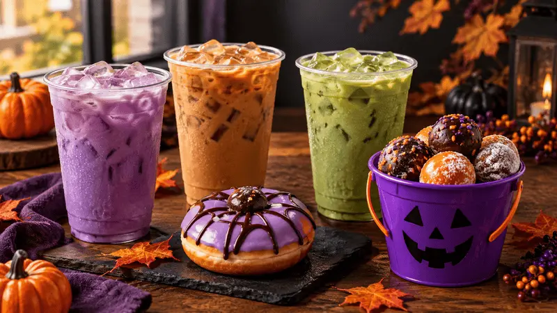 Dunkin Donuts Halloween Menu 2026: Drinks, Donuts & Bucket 1 Dunkin Donuts Halloween menu 2026 with spooky drinks, donuts, and Munchkin bucket